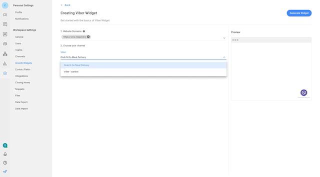 This is a gif that shows how to select an account to create a widget.