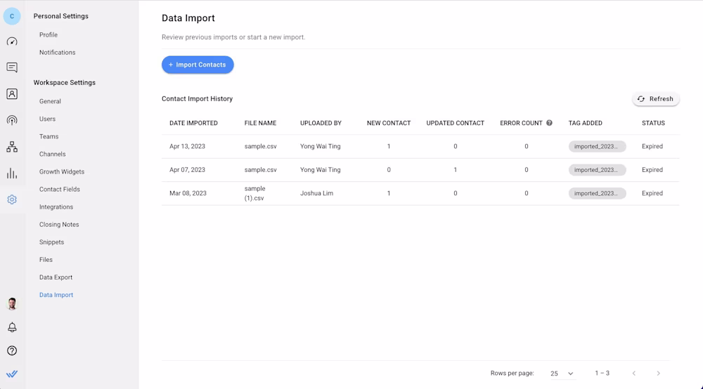 This image shows how to use respond.io for WhatsApp broadcast newsletter. Before sending a WhatsApp business newsletter, you’ll need to determine the audience that’s going to receive it. Start by creating a segment from your existing contact list using filters or importing a contact list to respond.io.