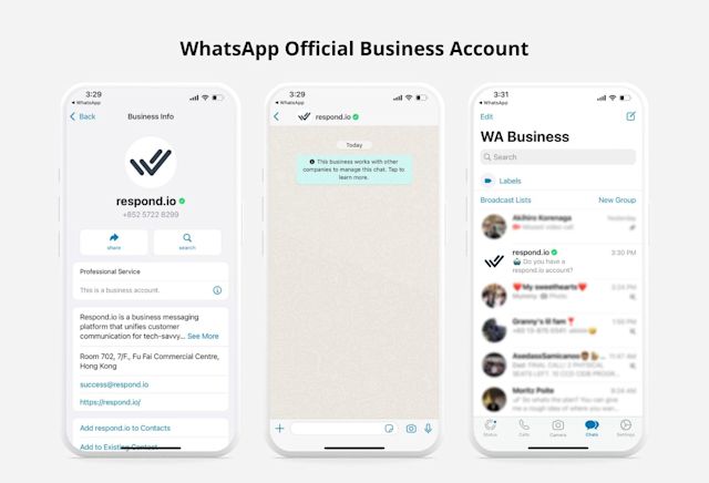 This is an example of what whatsapp green tick verification looks like on chat thread headers, chat list and business profile. You can apply for whatsapp green tick free. Read this blog for more info on how to verify whatsapp account with green tick or how to verify business account on whatsapp.