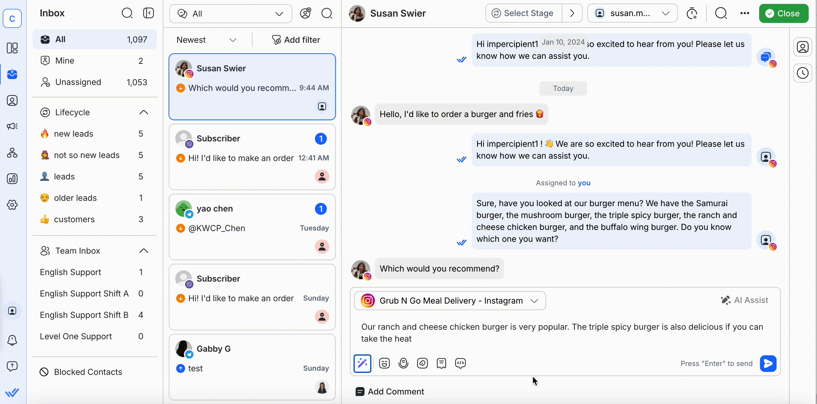 An image showing the Respond AI Assist feature