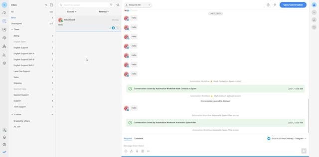 Spam filter to automatically manage spam