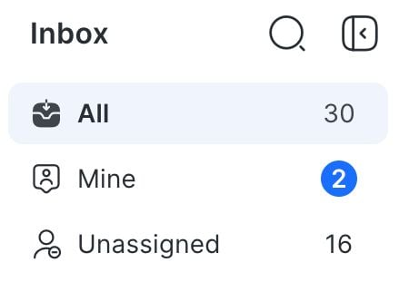 New message indicator in Inbox.