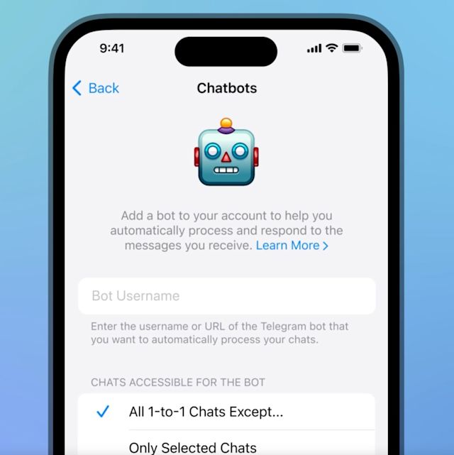Imagem representando os chatbots do Telegram.