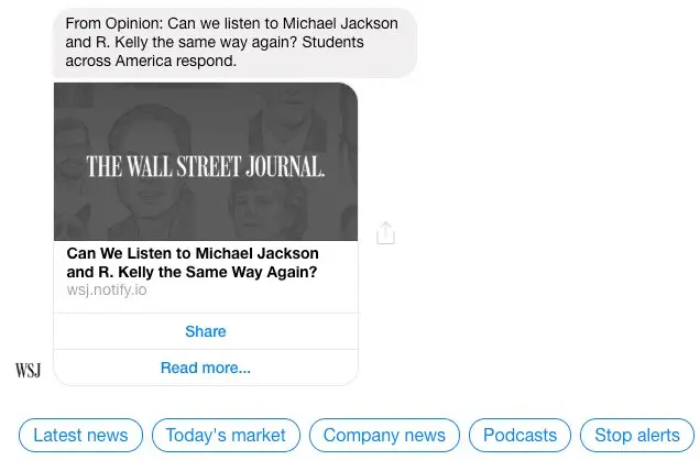 Thông báo tin tức nóng hổi của R.Kelly từ chiến dịch tiếp thị tin nhắn của tờ Wall Street Journal