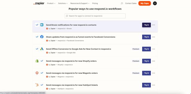 This image shows how to automate a push notification on Zapier