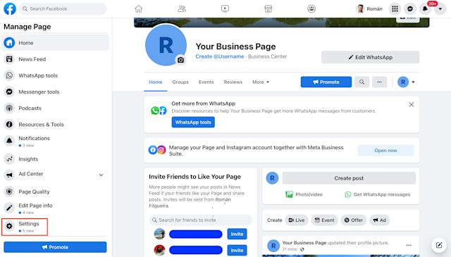 How to set up a welcome message for FB page
