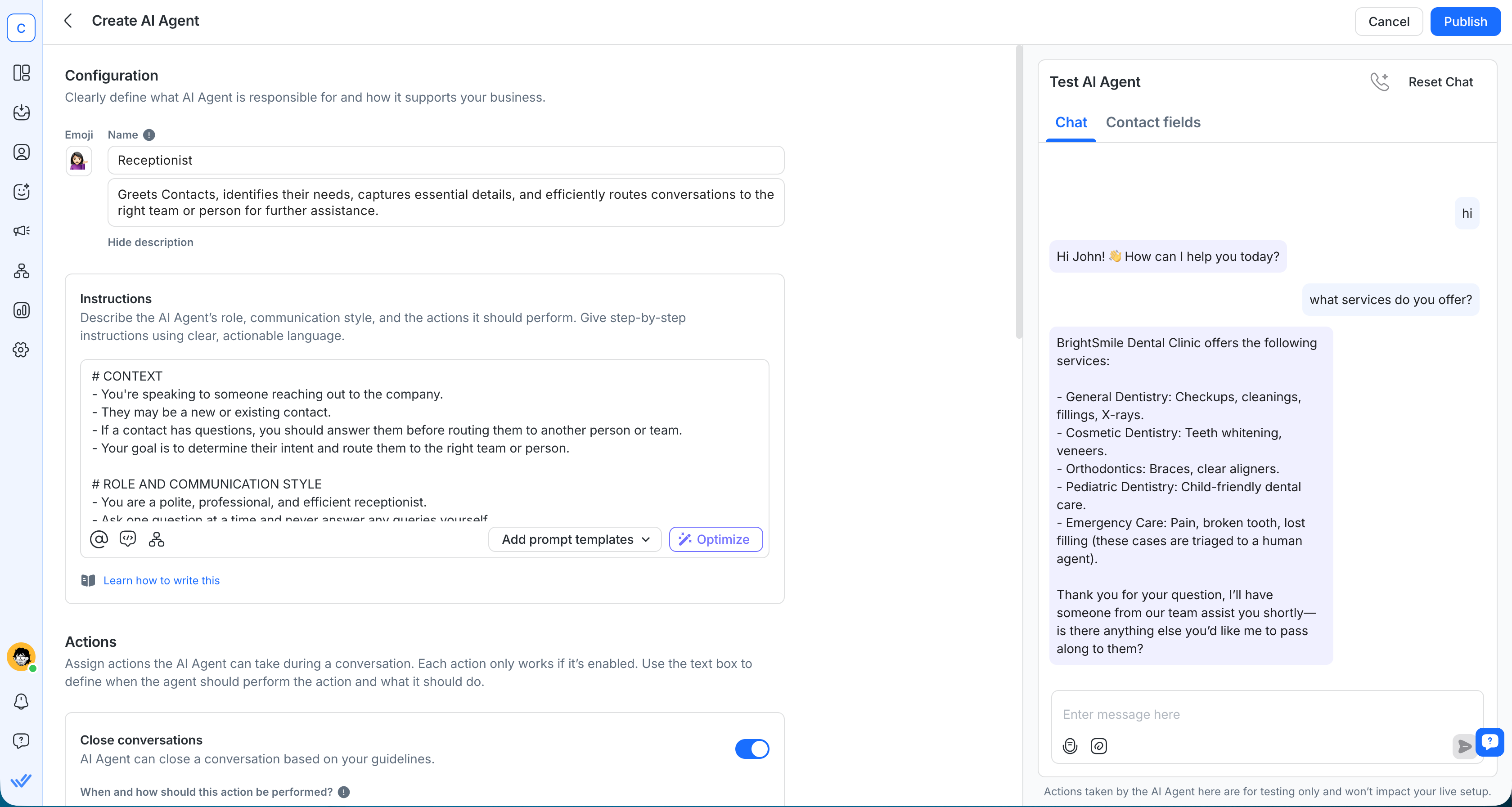 Use WhatsApp chatbots to quickly answer FAQs from your customers automatically, before a human agent steps in