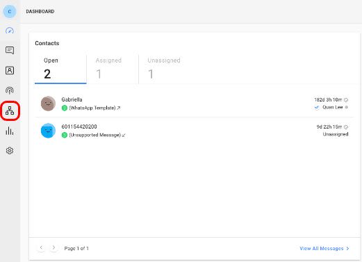 On the dashboard, select the Workflows Module on the left 