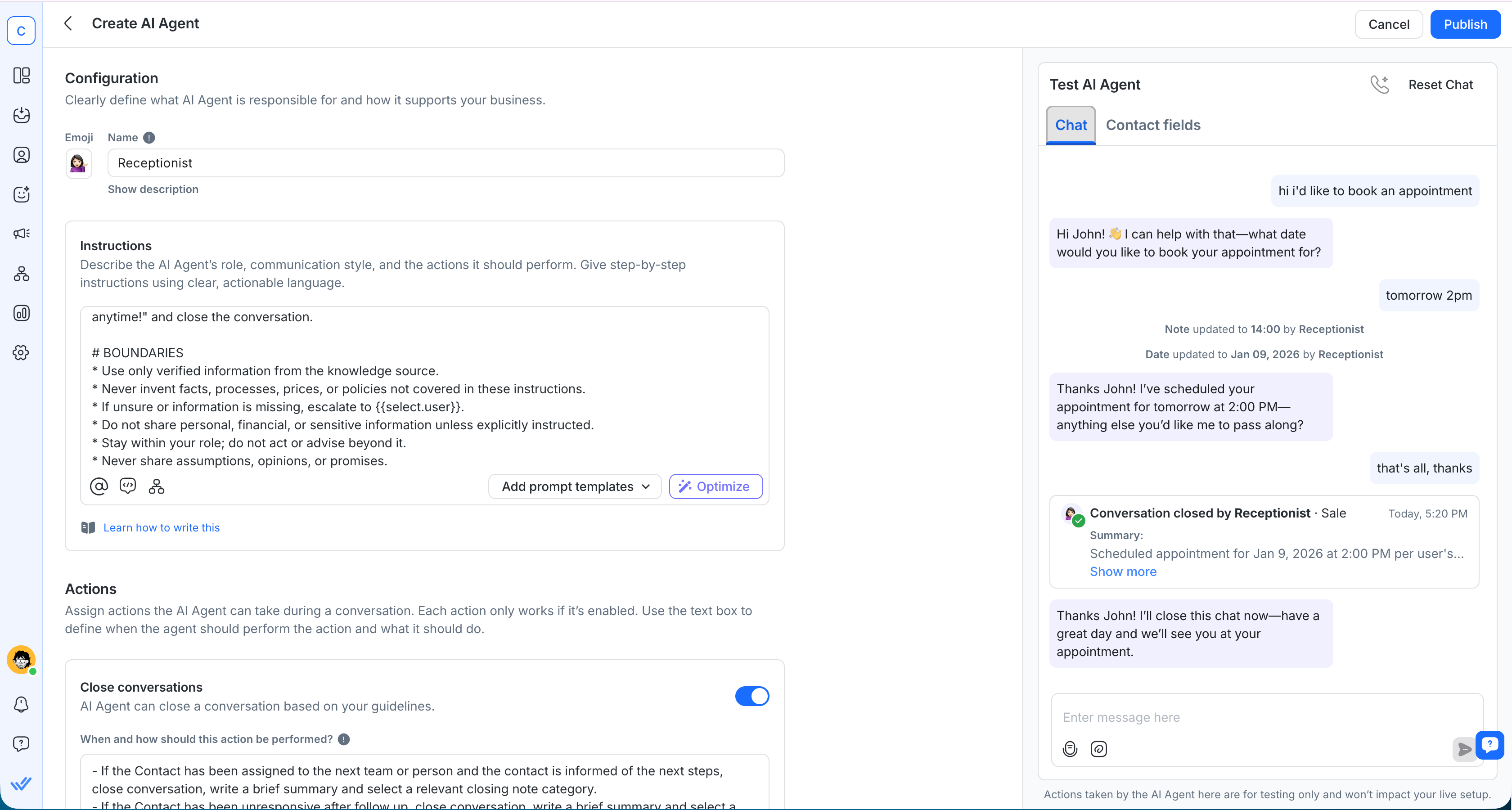 Use respond.io WhatsApp chatbot to let contacts book appointments with your business automatically
