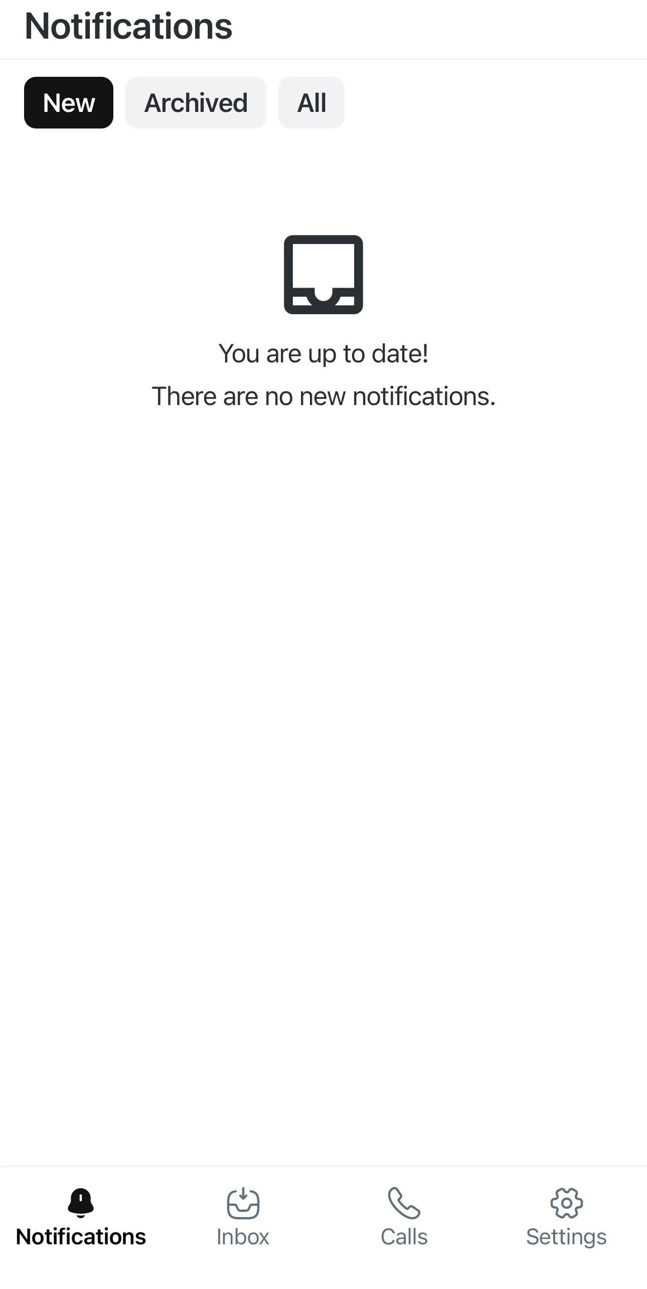 The Notifications tab on mobile app.