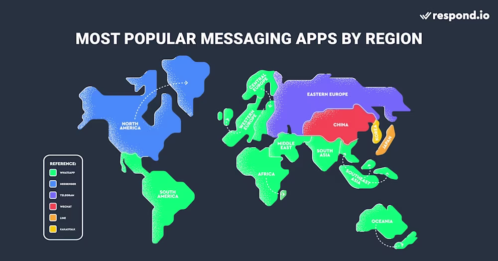 World Map of the Most Popular Messaging Apps