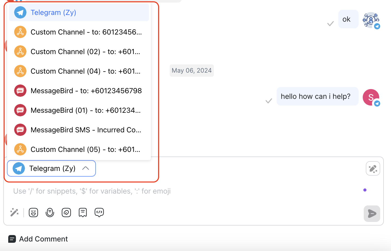 Channel switcher is to switch between Channels to maintain your interactions with Contacts.