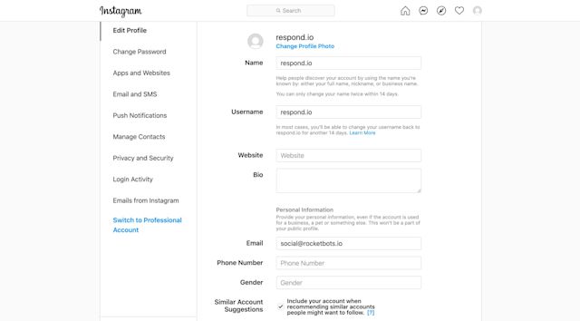 Go to Settings and click Switch to Professional Account. 