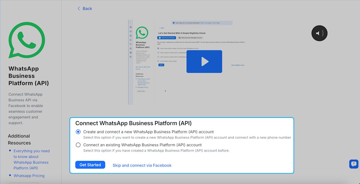 This is an image of whatsApp channel connection on respond.io