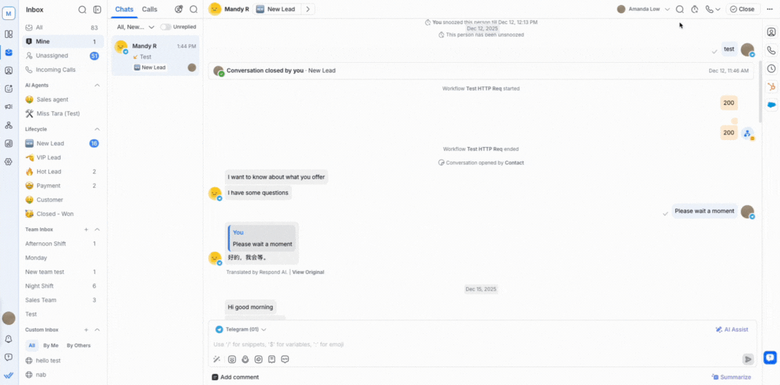 Search for a message or comment in a conversation