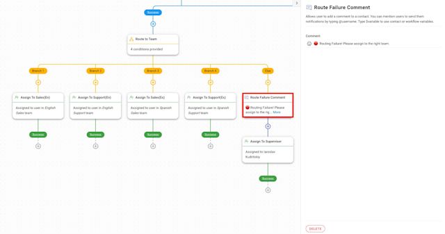 Dealing with routing failures in the respond.io Workflows Module