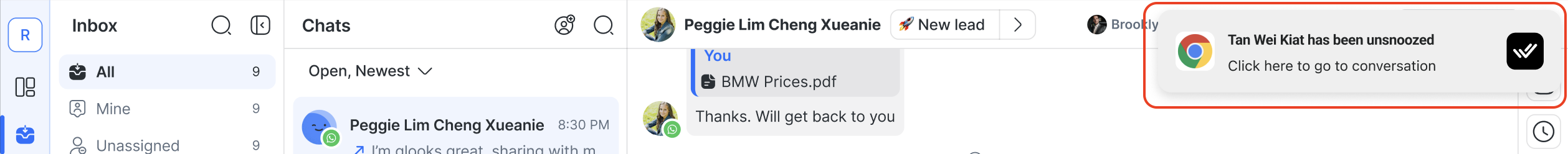 The snooze push notification.