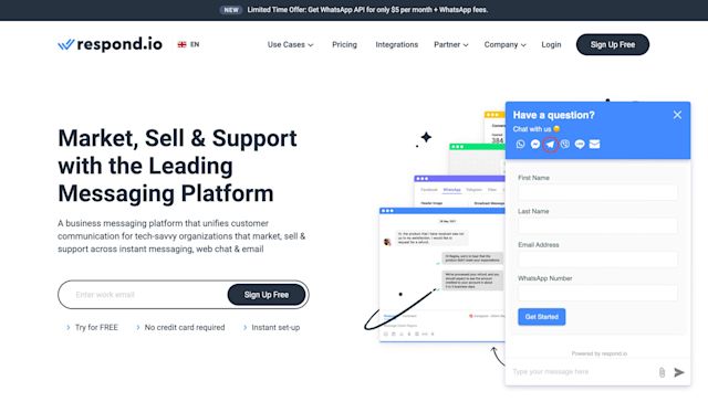 This is an image showing where to find respond.io’s Widget Telegram. With a Telegram widget, website visitors can conveniently start a conversation with you and find answers to their inquiries in just a few clicks.