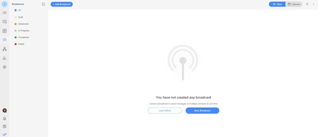 This image shows respond.io’s Broadcast Module