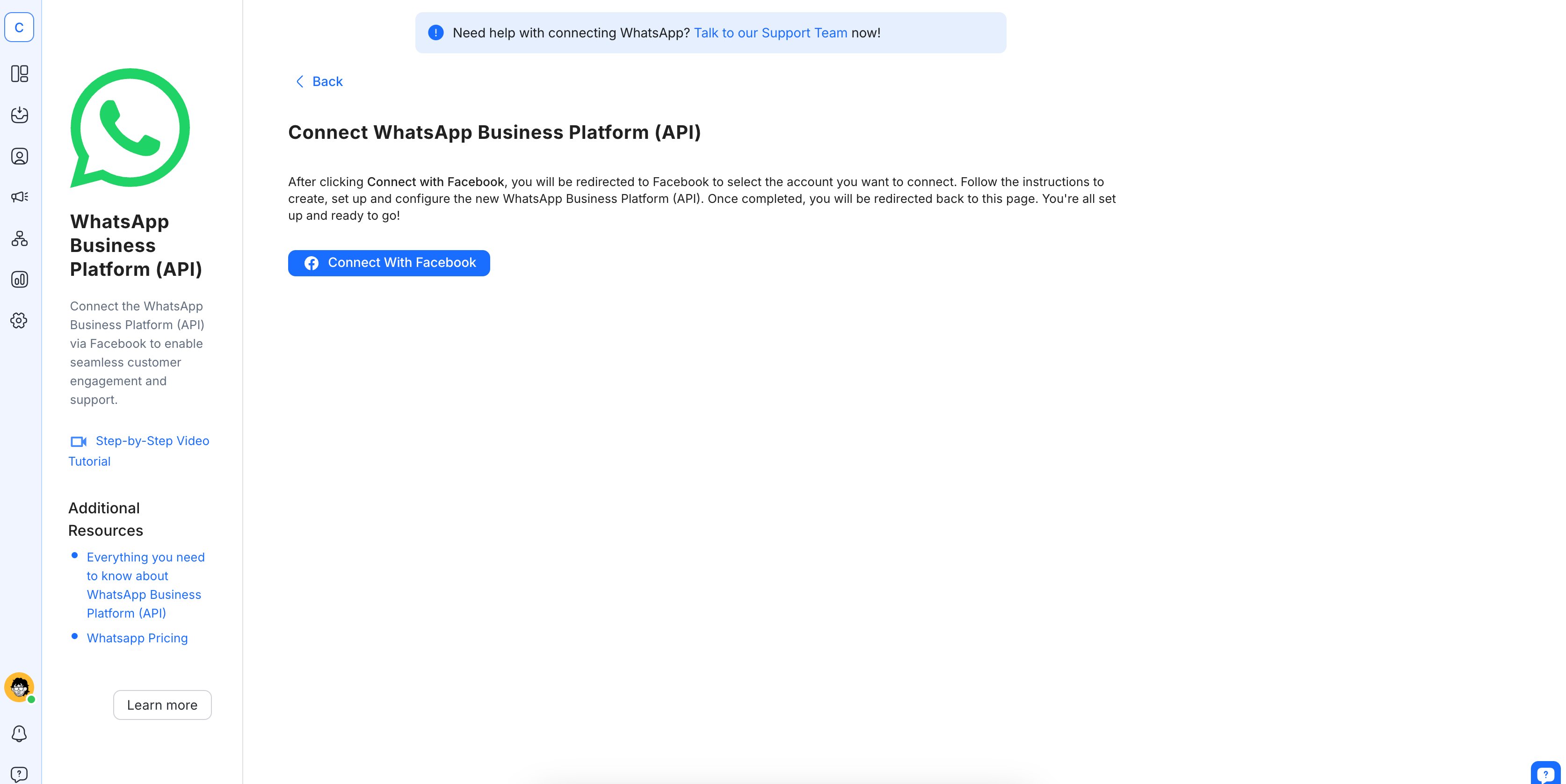 Cette image montre ce qui s'est passé une fois que tu as terminé les vérifications d'éligibilité et cliqué sur le bouton Se connecter avec Facebook. Tu devras te connecter à ton compte Facebook pour continuer.