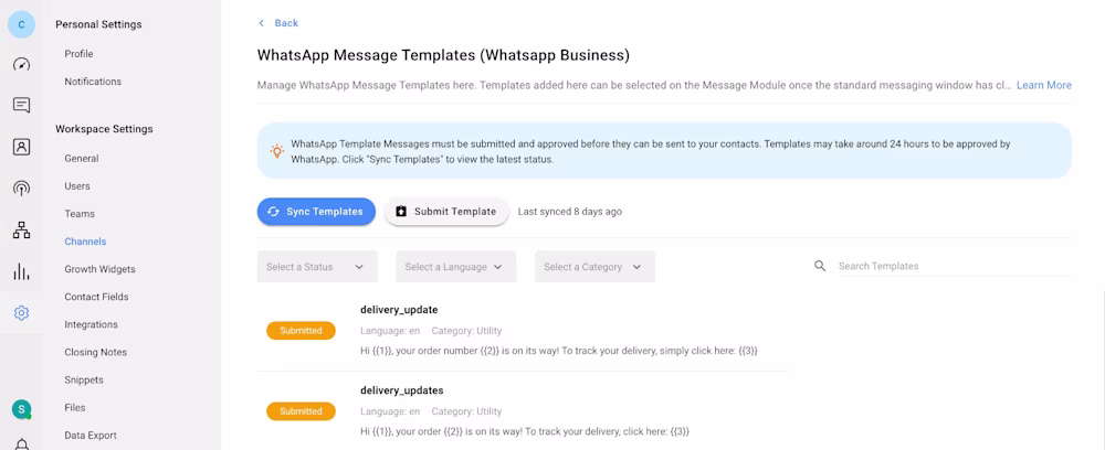 This is a  screenshot that shows how businesses can use whatsapp bot for restaurant orders to send promotional messages