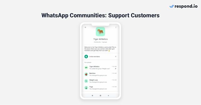 This image shows how to use this feature to support customers. Members always have access to the assistance they need in group chats. This help would not only be provided by the admins, but also by other members with experience in the matter.