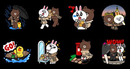 Image showing an example of Line Stickers: Burberry X LINE Friends