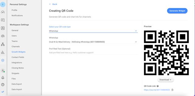 Image on How to Start a Conversation on Whatsapp: Create a QR code on respond.io