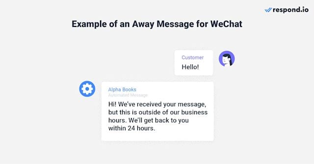 This is an image that shows an example of an away message for wechat.
