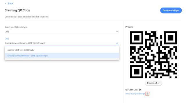 An image of generating LINE QR code.