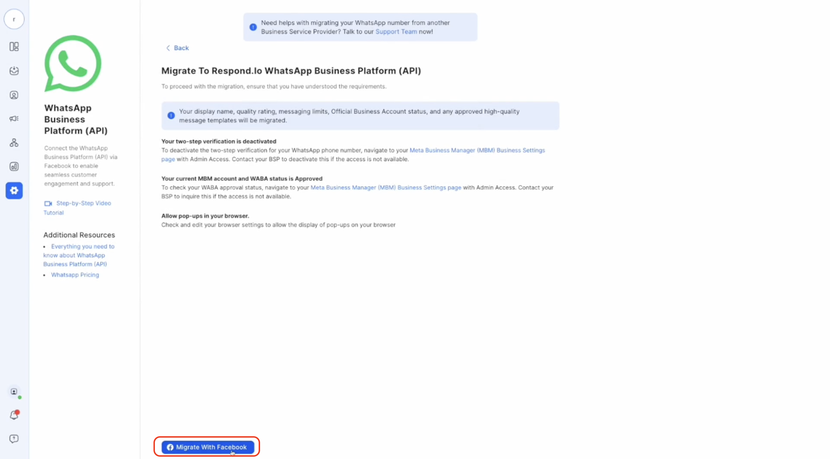 Step 1.5 - WABA migration
