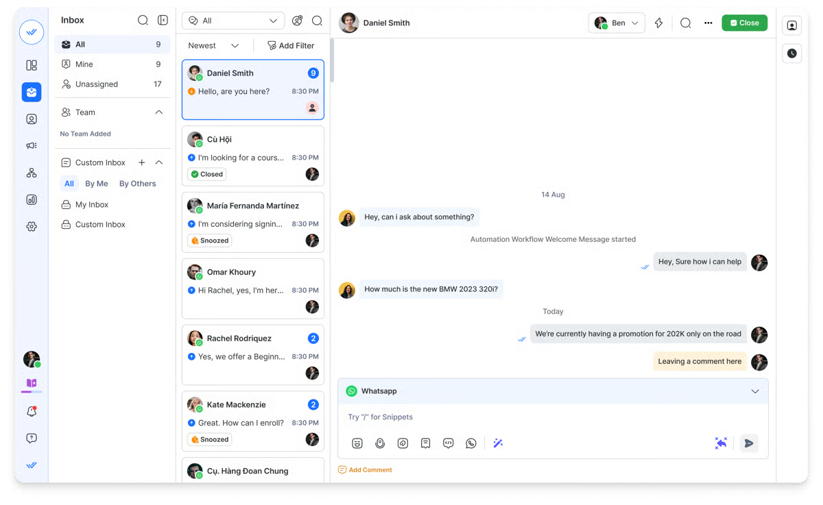 Immagine che rappresenta la casella di posta di respond.io. 