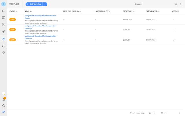 To set up a Telegram bot auto reply, go to the Workflows module