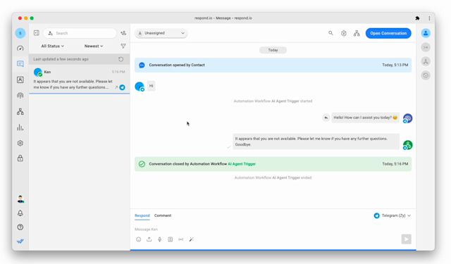 Screenshot showing Respond AI Agent: An AI Chatbot that automatically answers customer inquiries and FAQs