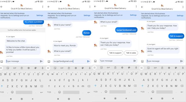 This image shows how a chat router works on Google Business Messages