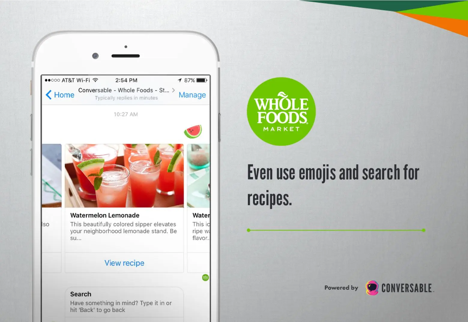 hình ảnh của Whole Foods trên Facebook Messenger