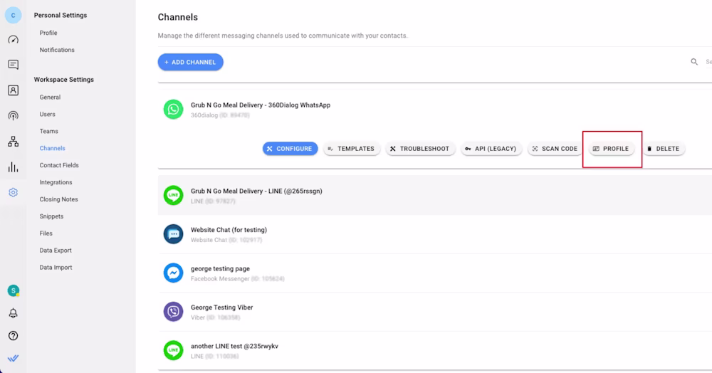 This is a screenshot that describes how to set up business description for whatsapp
