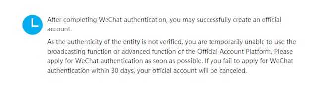You won't be able to send any broadcasts from you're WeChat Official Account until you verify it.