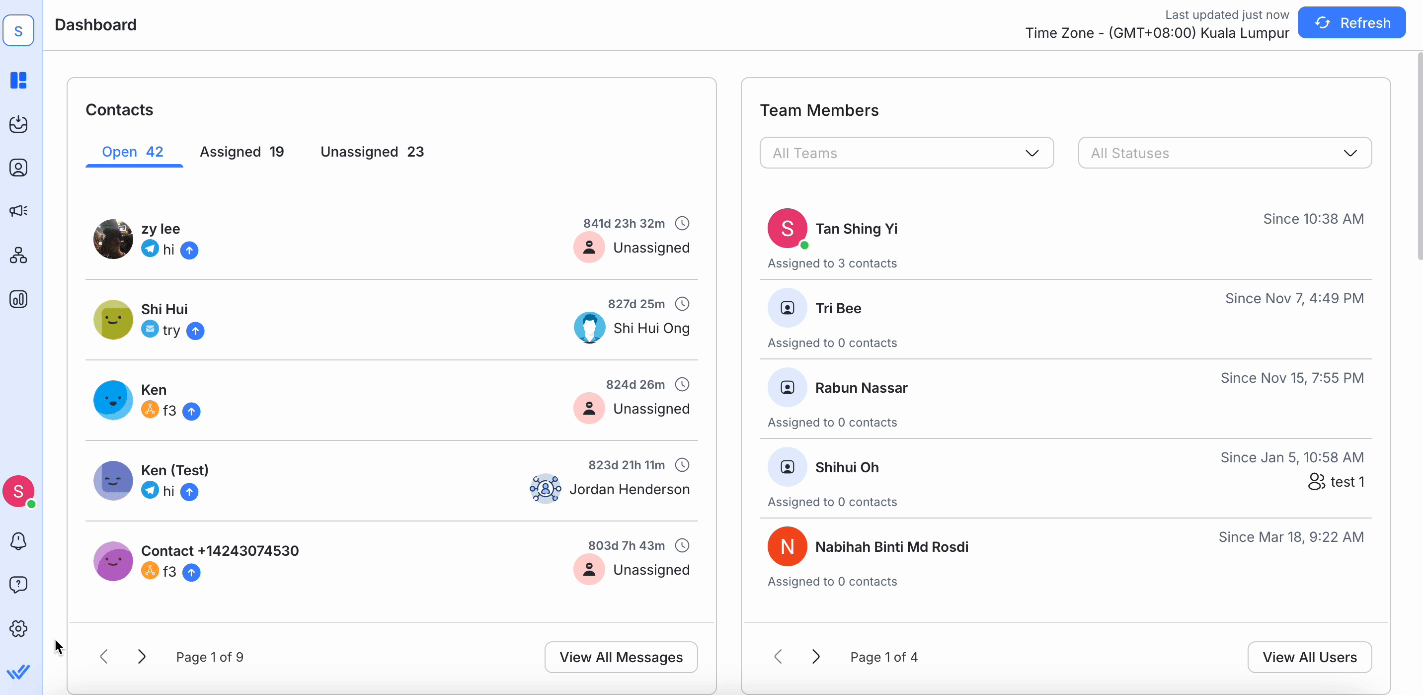 GIF showcasing the Growth Widget on respond.io