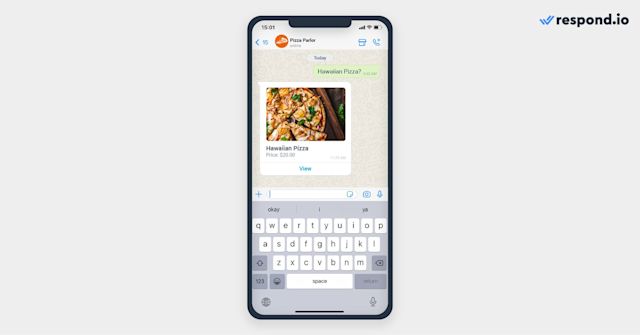 This image shows a WhatsApp single-product message