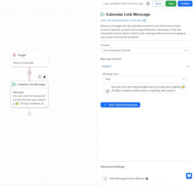 An image showing how to automatically send appointment scheduling links to customers