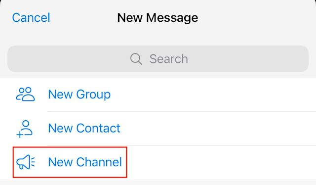 Imagem mostrando novo canal no Telegram.