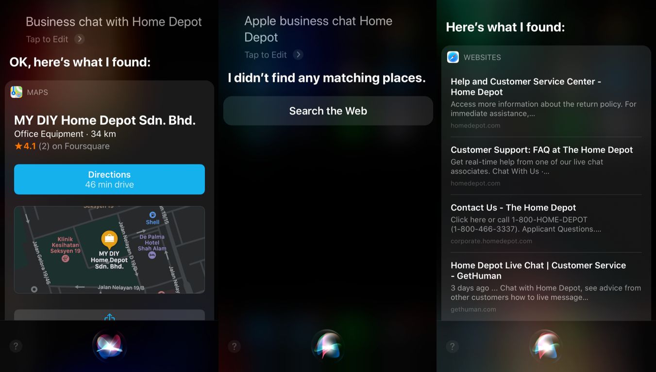 Chat Apple Business con Siri