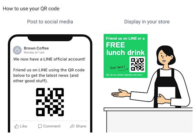 Image showing how to use LINE QR codes