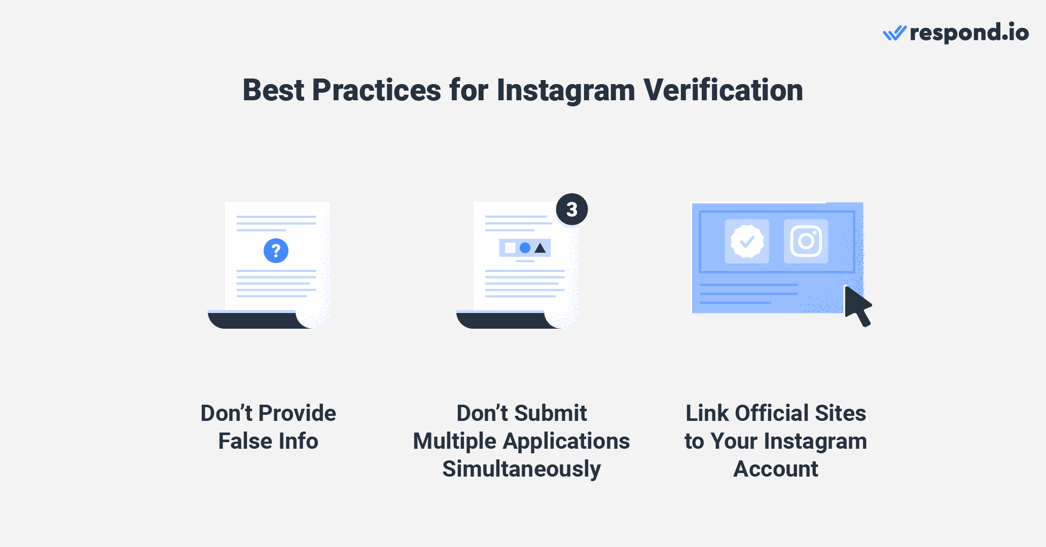 official instagram blue tick: best practices - don't provide false info, don't submit multiple applications simultaneously, link official sites to your instagram account