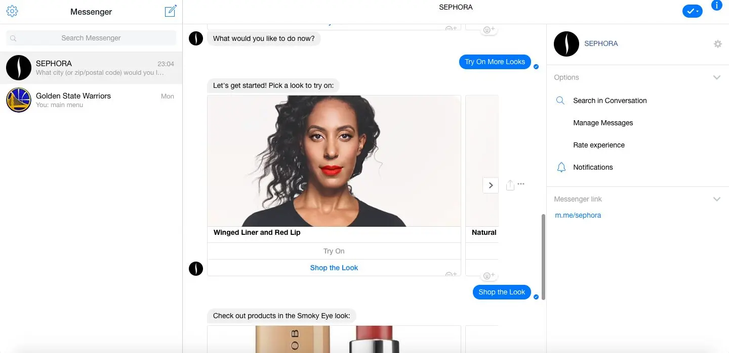 Chọn một phong cách để thử với Sephora Assistant