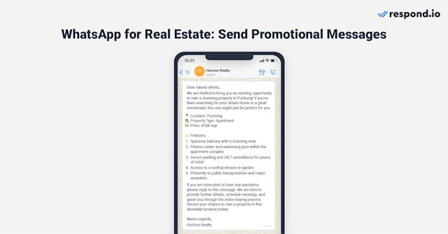 This image shows how to send promotional messages to your audience