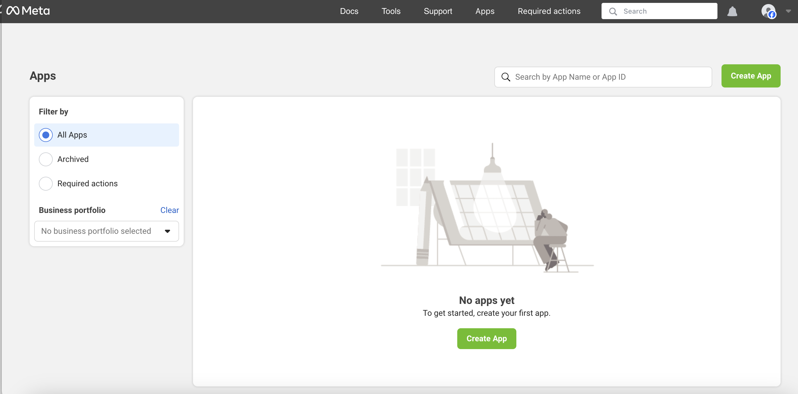 To get WhatsApp Cloud API, you need to set up your Facebook Developer Account. Follow the steps below to set up WhatsApp Cloud API on your Facebook Developer Account. Alternatively, you can watch our WhatsApp Cloud API tutorial video. First, Sign up or Log in to the Facebook developer account and click on Create App.