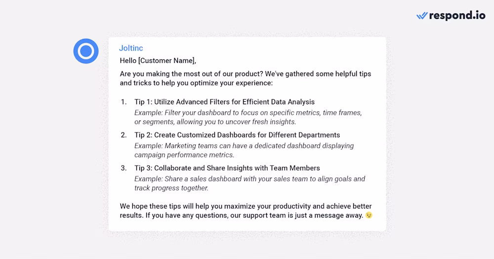 This image shows how to use newsletter WhatsApp for tips and tricks. Provide valuable tips, tricks, and hacks related to your product or service. Help your subscribers maximize their usage, troubleshoot common issues, or discover new features.