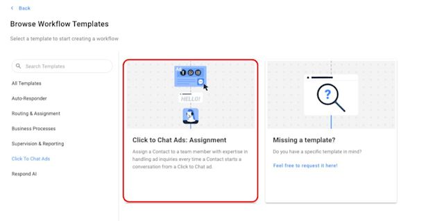 Click the Click to Chat Ads: Assignment template